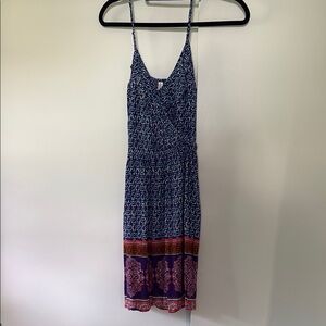 Xhilaration medium purple & blue Sundress Sleeveless Mini with pockets EUC